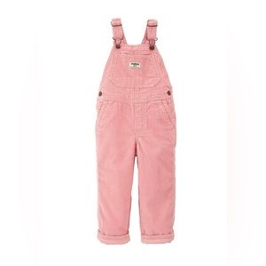 Oshkosh Pink Jersey-Lined Corduroy Overalls 4T